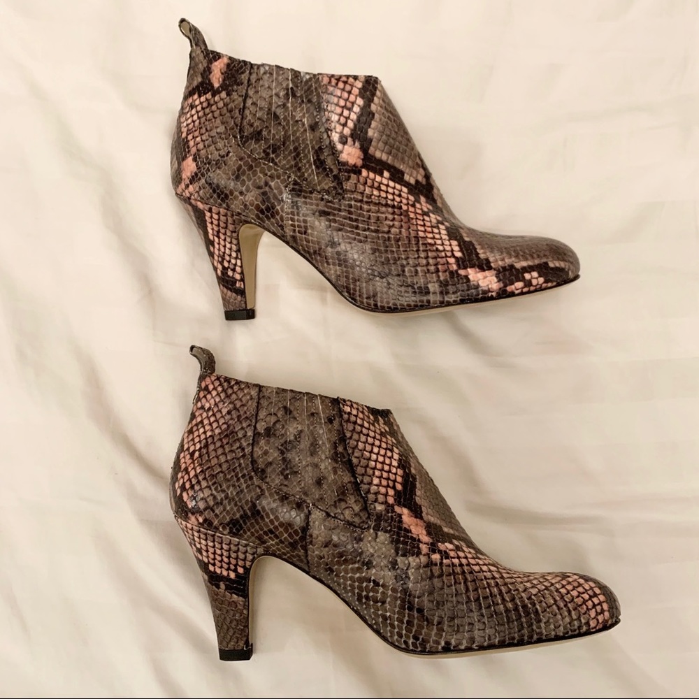 Italian Leather Lorenza Snake Bootie